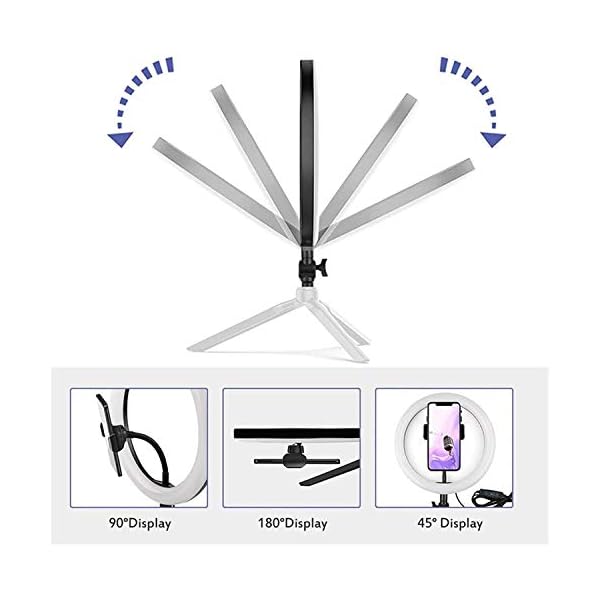 XHCP Elektronik Ringlicht Ringlicht mit Stativ 10 Zoll 26 cm USB-Schnittstelle Dimmbare LED Selfie Stick Kamera Telefon… – Bild 5