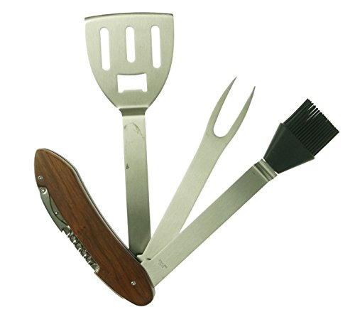 Wembley 5-in-1 Grilling BBQ Tool Set Brown O/S