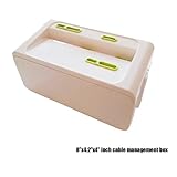Cable Management Box Cord Organizer Storage Box(8x4.2x4inches) for Covering and Hiding, Cables, Cords, USB Hubs - White