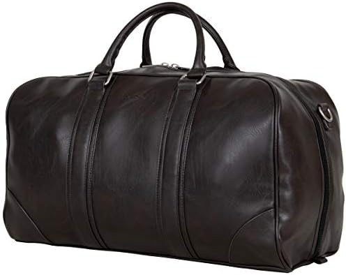 Ben Sherman 20" Vegan Leather Travel Duffel Bag Top Zip Weekender Carry-On Duffle Luggage, Brown 10 Ben Sherman 20" Vegan Leather Travel Duffel Bag Top Zip Weekender Carry-On Duffle Luggage, Brown