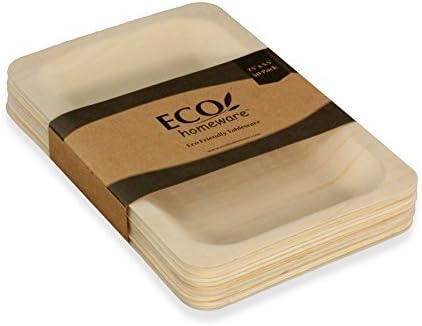 ECOhom Disposable Wood Plates 15.5” x 11” – 5Pk. Natural Eco-Friendly Alternative to Plastic and Styrofoam that is Compostable and Biodegradable. Great for Parties, Weddings, Entertaining & Catering