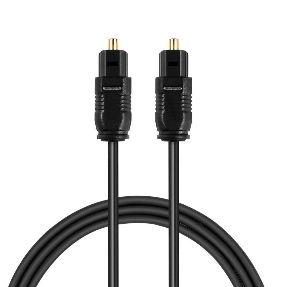 MMOBIEL Optical Digital Audio Cable - Toslink Male S/PDIF Cable 2M for PS4, Xbox, TV, Soundbar, DVD, Home Theater and AV Receiver - Toslink Optic Cord - Black