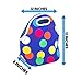 SORELLA Colorful Dots Lunch Bag Insulated Neoprene Design | Zipper Top & Flat Bottom With Ergonomic Handle | Reusable Lunch Tote Thermos For Adults & Kids | Snacks, Fruit, Food & Drinks