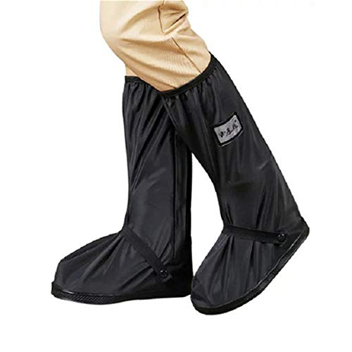 Rurah Rainproof Shoe Cover Riding Outdoor Rain Snow Waterproof Shoe Cover Thickening Bottom High Tube Rainproof Boot Protective Gear Men Boys Women,L