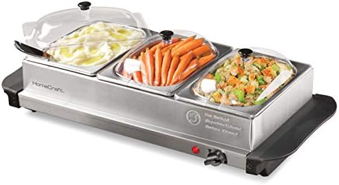 Homecraft Bs15ss Buffet Server Warming Tray 3 Station 1 5 Quart Stainless Steel Amazon Sg Home