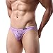 Binmer(TM)Men Underwear Lace T-back Low Waist Triangle Briefs Breathable Underpants (XL, Purple)