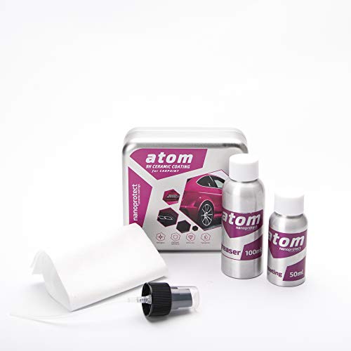 Nanoprotect Nano Coating Atom The Original 9H Car Ceramic Coating Nano 9h Paint Protection Sealant 50 ml. Kit and Degreaser 100ml Strong Protection for Car Paint As Seen On Tv