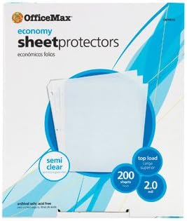 Amazon Com Officemax Parte Superior Load Poly Hoja Protectores 11 X 8 1 2 Semi Clear Economia 200 Caja Office Products
