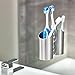 iDesign Forma Stainless Steel Suction Toothbrush and Razor Holder Cup for Bathroom Mirror, Shower, Vanity Organization, 2.25
