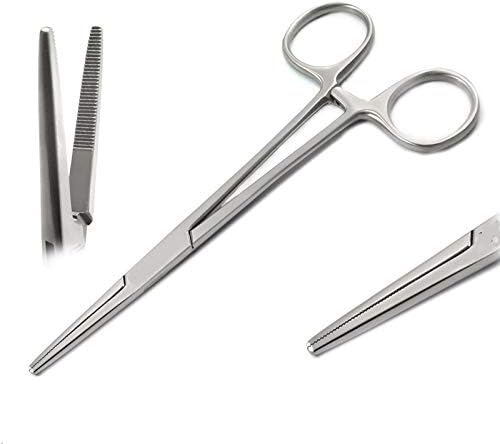 HTI BRAND Premium Quality Kelly Hemostat Forceps Pliers 5.5" (14cm), Straight, Stainless Steel (Pack of 1)