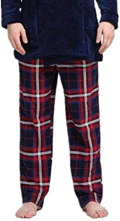 Gutherren Mens Microfleece Pajama Pant Holiday Soft Sleepwear Bottoms Comfy Red