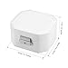 LANGRIA Embossed Faux Leather Jewelry Box, Octagonal Shape with Built-in Mirror, Lockable, Compact Size, Makeup and Accessories Storage Organizer Case (White)