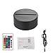Thlevel 2X 3D Night LED Light Lamp Base + Remote Control + USB Cable Adjustable 7 Colors Decorative Lights for Child Room Bedroom (2Pcs Black)