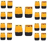 Finware 10 Pair Amass XT60H Upgraded Version XT60 Connectors with Covers Male Female Power Plug with Sheath for Lipo Battery RC Planes Cars