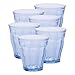Duralex Made in France Picardie Marine Glass Tumbler Drinking Glasses, 10.88 ounce - Set of 6, Marine Blue