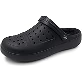 Amoji Unisex Winter Fleece Clog Fur Lined Garden Shoes House Slippers D8818