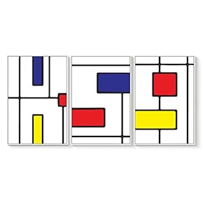 3 Piece Framed Canvas Wall Art for Living Room, Bedroom Cubic Abstract Art IV Canvas Prints for Home Decoration Ready to Hang - 16"x24"x3 Panels