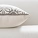 HWY 50 Grey Gray Decorative Pillow Cover 18x18 Inch (1 Piece), Embroidered Cotton Farmhouse Cushion Cover Pillow Case for Sofa Couch Living Room Bed, Minimalist Floral