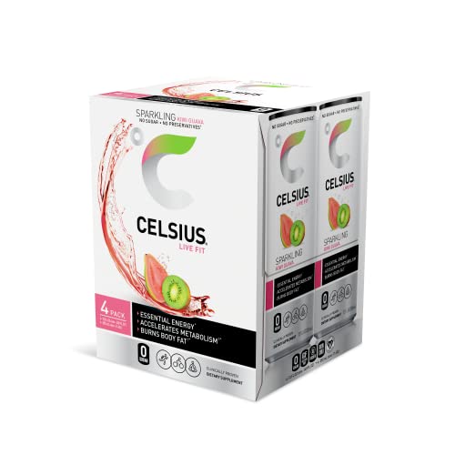 CELSIUS Sparkling Kiwi Guava, Functional Essential Energy Drink 12 Fl