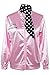 Fancycloth 50S Grease T-Bird Danny Pink Ladies Satin Jacket Costume with Polka Dot Scarf X-Large