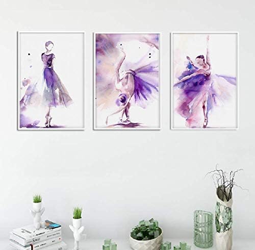 Abstract Art Poster Print Purple Ballerina Canvas Painting Picture Home Wall Art Graffiti Bedroom Modern Decoration D,40X50CM