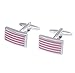 Salutto Men's Five Pink Striped Cufflinks with Gift Box