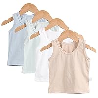 Guozyun Baby Boys Tank Tops with Sleeveless T-Shirts Undershirt Cami Shirts for 0-36 Months Infant Toddler Kids（4Pack） (18-24 Months, 4 Color)