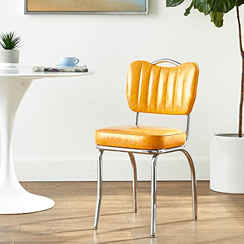 Richardson Seating Handle Back Retro Kitchen Chair in Single Tone Channel Back with 2" Box Seat