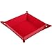 HappyDavid Leather Bedside Storage Tray, Red crocodile Grain/Velvet inner