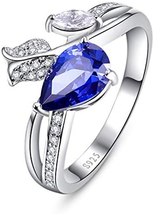 Merthus Womens 925 Sterling Silver Created CZ Infinity Band Wedding Br Merthus Womens 925 Sterling Silver Created Blue Topaz Flower