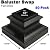 1/2" Stair Iron Baluster Swap Flat Shoes (50-Pack) Stair Parts for Square Scroll Basket Twist Knuckle Railing Metal Spindles NO Set Screw (Satin Black)