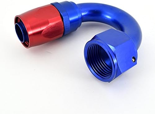 Kraken Automotive - Red & Blue 12AN 180 Degree Aluminum Swivel Hose End Fitting for Fuel, Oil, Coolant and Air