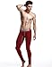 SEOBEAN Low Rise Mens Underwear Pants Long John Cotton Dark Red 2276