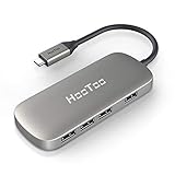 USB C Hub, HooToo Type C Adapter Hub with 4 USB 3.0 Ports for New MacBook Pro 2016, New MacBook 12-Inch with Type C Plug and Other USB C Laptop - Space Gray