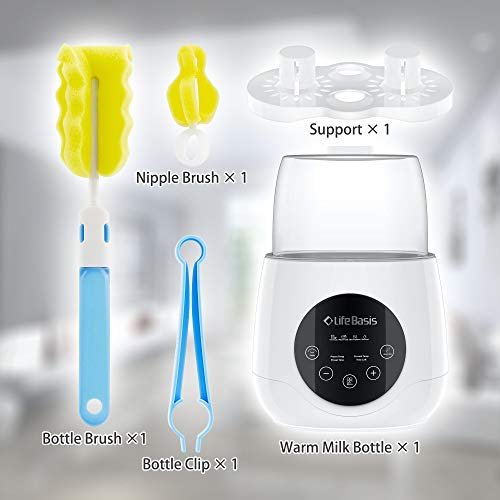 Baby Bottle Warmer Life Basis Deluxe Bottle Sterilizer & Smart Thermostat 5-in-1 with Breast Milk , Timer and Precise Temperature Control for Baby Food Bottles Sterilize - Thumbnail 6