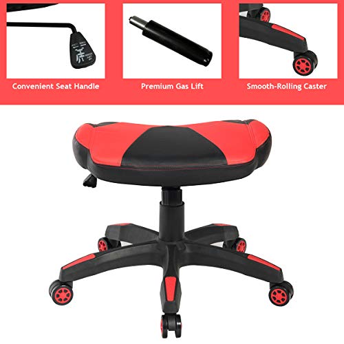 Giantex MultiUse Gaming Footstool, Height Adjustable Faux Leather