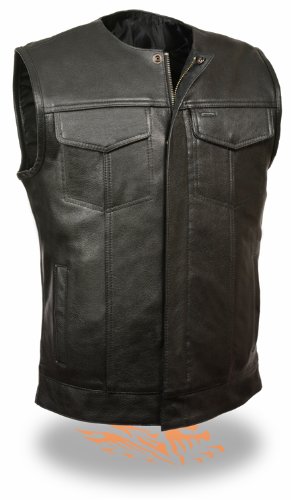 First Manufacturing mens Rival Leather Vest(Black,4X-Large),1 Pack
