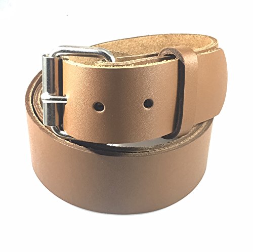 Mens Heavy Black Leather Belt 1 1/2" WideNew (52)