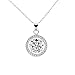 Cate & Chloe Blake 18k White Gold Halo Pendant Necklace with Round Cut Simulated Diamond Crystals, Hypoallergenic Jewelry for Women, Gift for Her