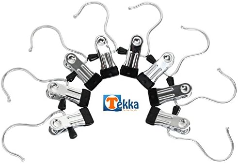 Tekka 8 Pcs Portable Laundry Hanging Hanger Hooks For Clothing, Lingerie, Shoes, and More..Stainless Steel Lightweight Compact Travel Home