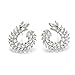 White Round Stud Earrings Olive Branch Leaf Shape Elegant Unique Fashion Jewelry H1545A