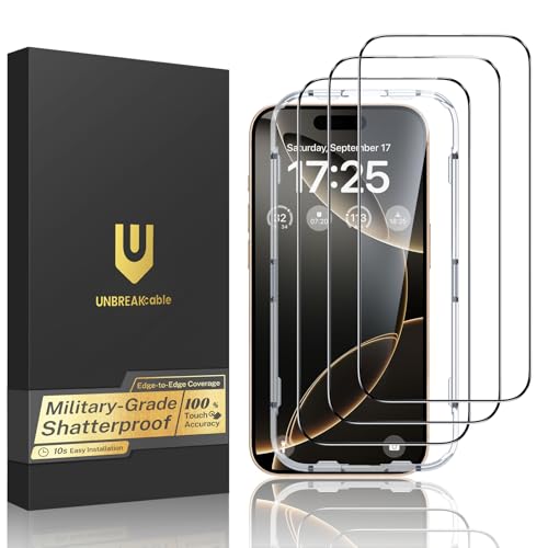 UNBREAKcable Verre Trempé pour iPhone 16 Pro, Couverture... en promo sur Amazon