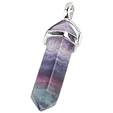 Aoneitem Fluorite Stone Gemstone Hexagon Pyramid Healing Chakra Bead Pendant