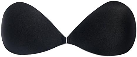 Waterproof Adhesive Bra, Invisible Strapless Sticky Bra Push up Backless Bras for Women, Black D
