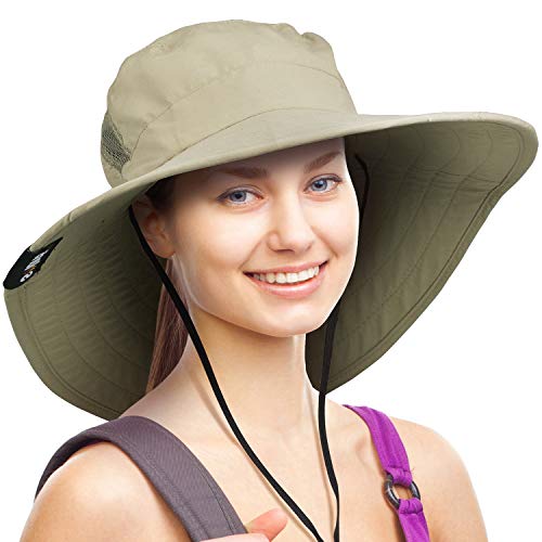 Wide Hard Brim Sun Hat Extra Large Outdoor UV Protection Safari Cap for