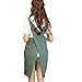AOBBYBBS Soft Cotton Linen Apron Solid Color Halter Cross Bandage Aprons Japanese Style X Shape Kitchen Cooking Clothes Gift for Women Chef Housewarming (Army Green)