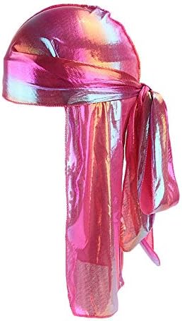 Jaminy Men/Women Silk Polyester Bandana Hat Durag Rag Tail Headwrap Headwear Gift