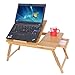 SONGMICS 100% Bamboo Adjustable Laptop Desk/Table Breakfast Serving Bed Tray w' Tilting Top Drawer ULLD002
