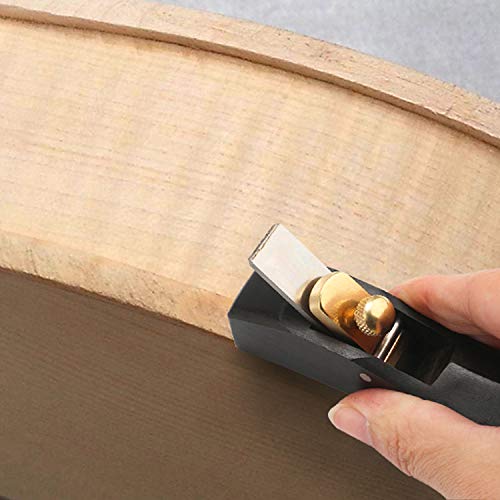 Ebony Hand Planer, 0.3 inch Blade Width EnPoint Woodworking Hand Plane Craftsman Planer Curved Bottom Concave Wood Small Plane for Joinery Woodcraft Guitar Violin Viola Cello Wooden Music Instrument - Thumbnail 6