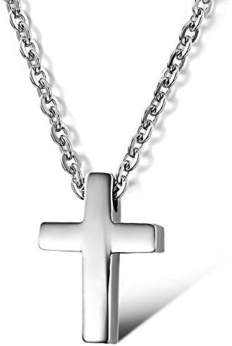 Yolanda Tiny Christian Cross Necklace For Men Simple Dainty Stainless Steel Pendant Jewelry